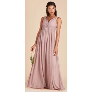Birdy Grey Lianna Maxi Dress Womens Small Mesh Mauve Bridesmaid Tulle New Purple